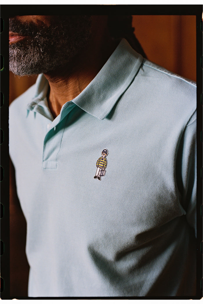 Light Blue Ivy Guy Cotton Pique Polo