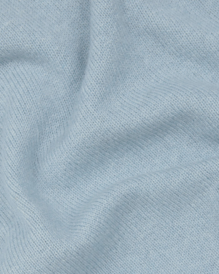 Light Blue Lambswool V-neck Sweater