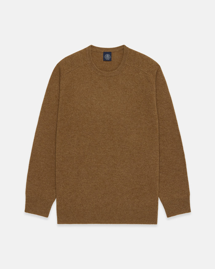 Light Brown Lambswool Crewneck Sweater