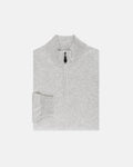 Light Grey Cotton-Cashmere Quarter-Zip Sweater