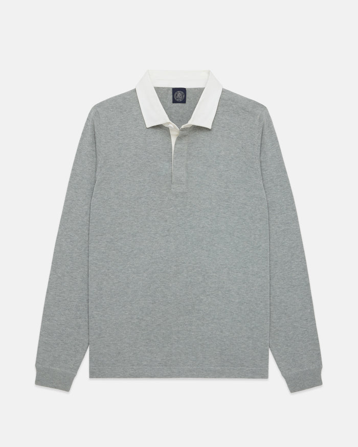Light Grey High-Twist Cotton Rugby Sweater