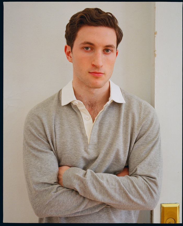 Light Grey High-Twist Cotton Rugby Sweater
