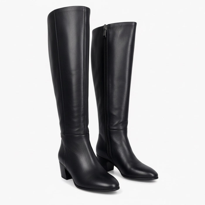Lucca 50 Black - Leather Knee Boots