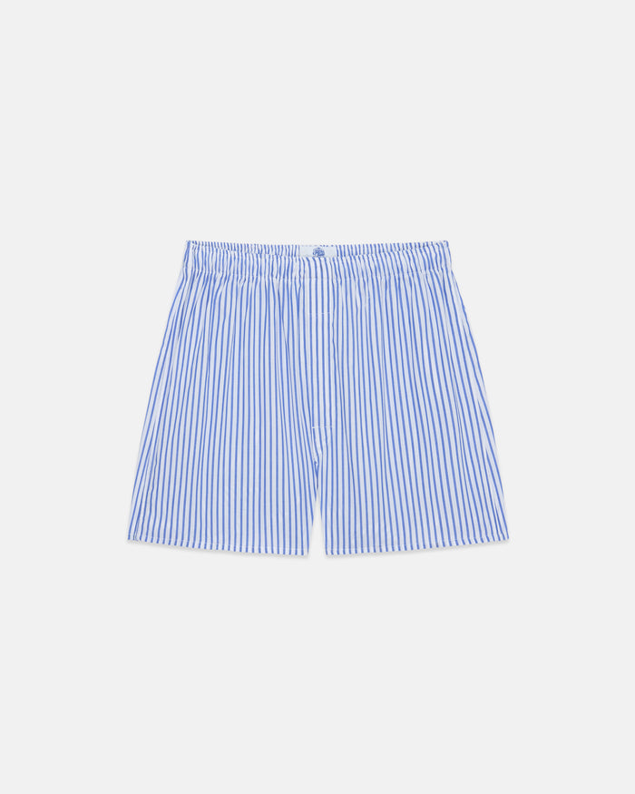 Made-in-Canada Blue Butcher Stripe Cotton Broadcloth Boxers