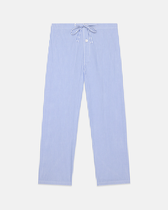 Made-in-Canada Blue Butcher Stripe Cotton Broadcloth Pajamas