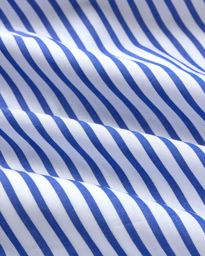 Made-in-Canada Blue Butcher Stripe Cotton Broadcloth Pajamas