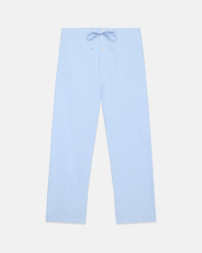 Made-in-Canada Blue Cotton Oxford Cloth Pajamas