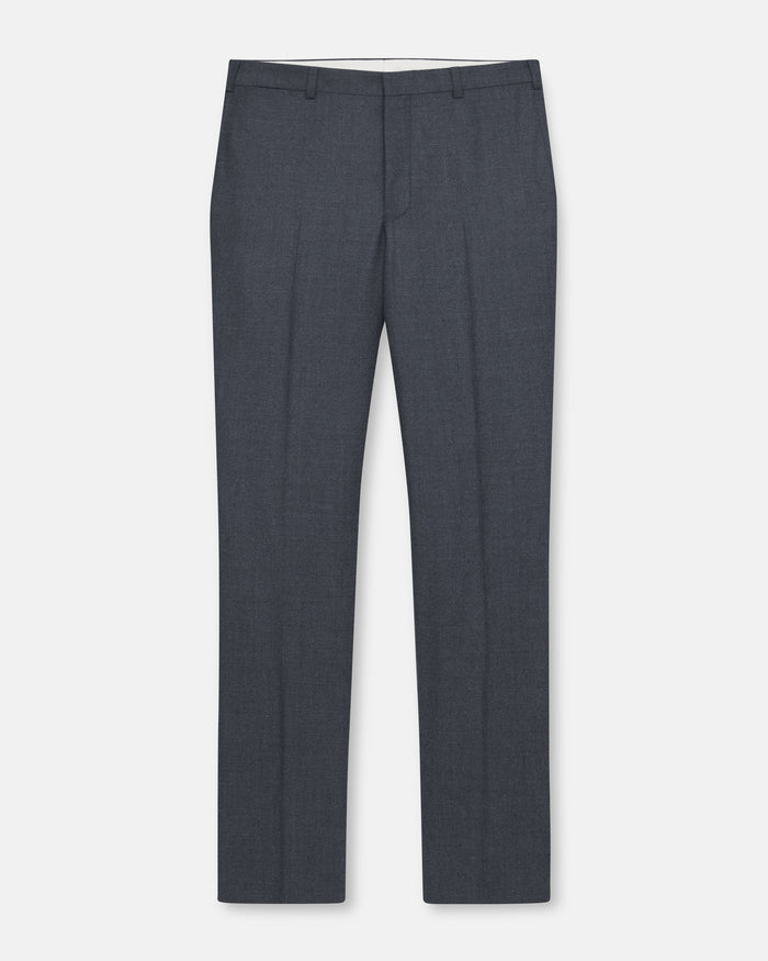 Made-in-Canada Blue Ticweave Wool Trouser