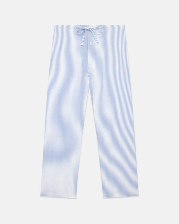 Made-in-Canada Blue University Stripe Cotton Oxford Cloth Pajamas