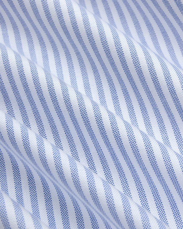 Made-in-Canada Blue University Stripe Cotton Oxford Cloth Pajamas