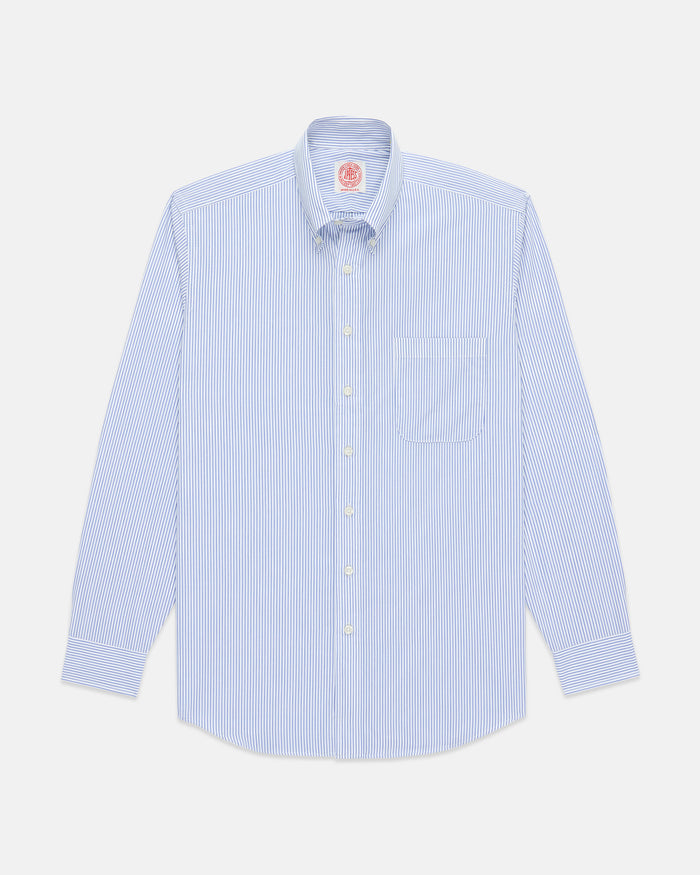 Made-in-Canada Dark Blue Pencil Stripe Button Down Shirt - Classic  Fit