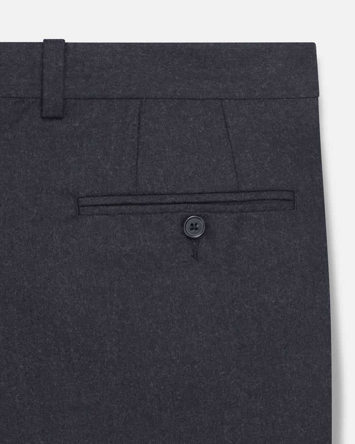 Made-in-Canada Dark Blue Wool Flannel Trouser
