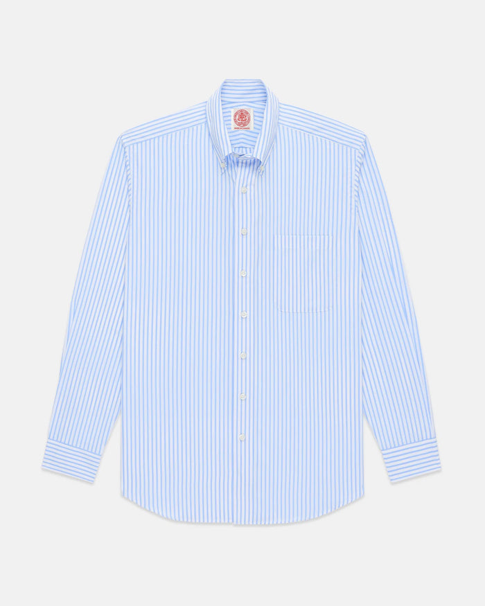 Made-in-Canada Light Blue Butcher Stripe Button Down Shirt