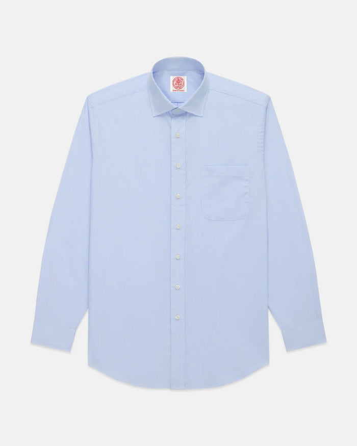 Made-in-Canada Light Blue Pinstripe Spread Collar Dress Shirt - Classic Fit