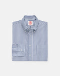 Made-in-Canada Navy Butcher Stripe Button Down Shirt