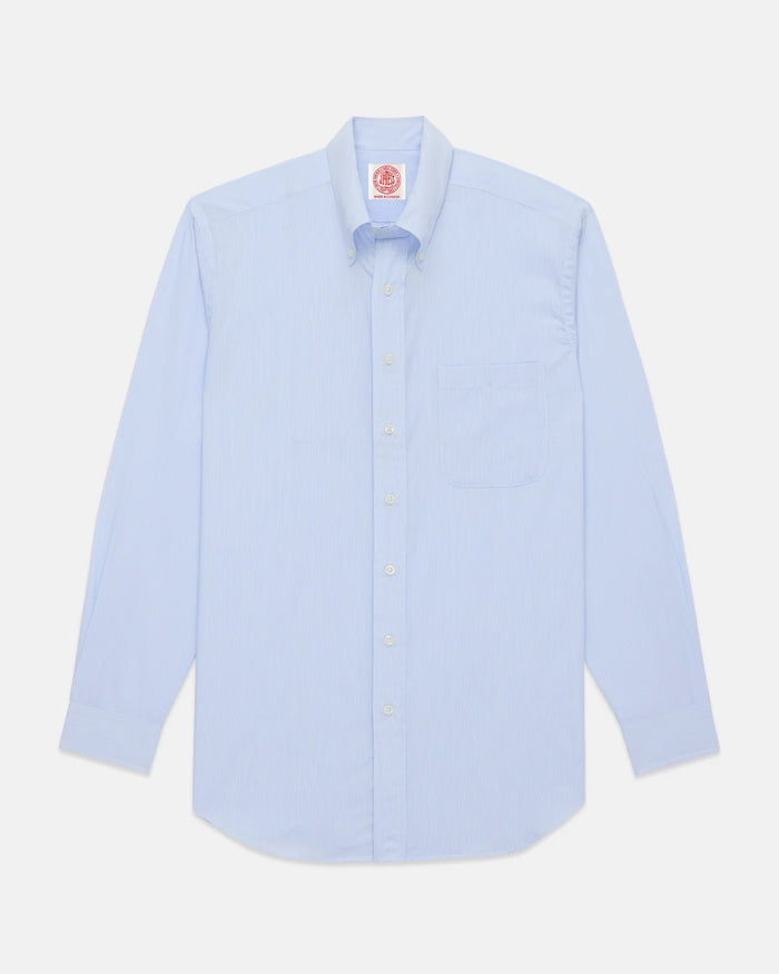 Made-in-Canada Navy Hairline Stripe Button Down Shirt - Classic Fit