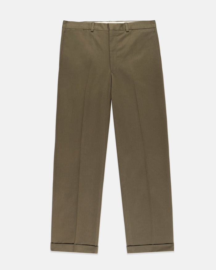 Made-in-Canada Olive Cotton Drill Cloth Trousers