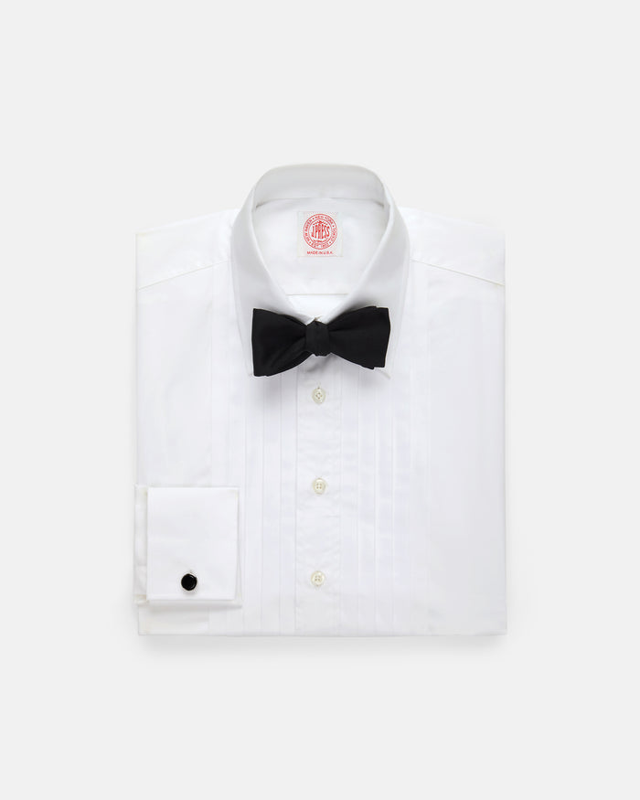 Made-in-Canada Pleated Front Straight Collar Formal Shirt