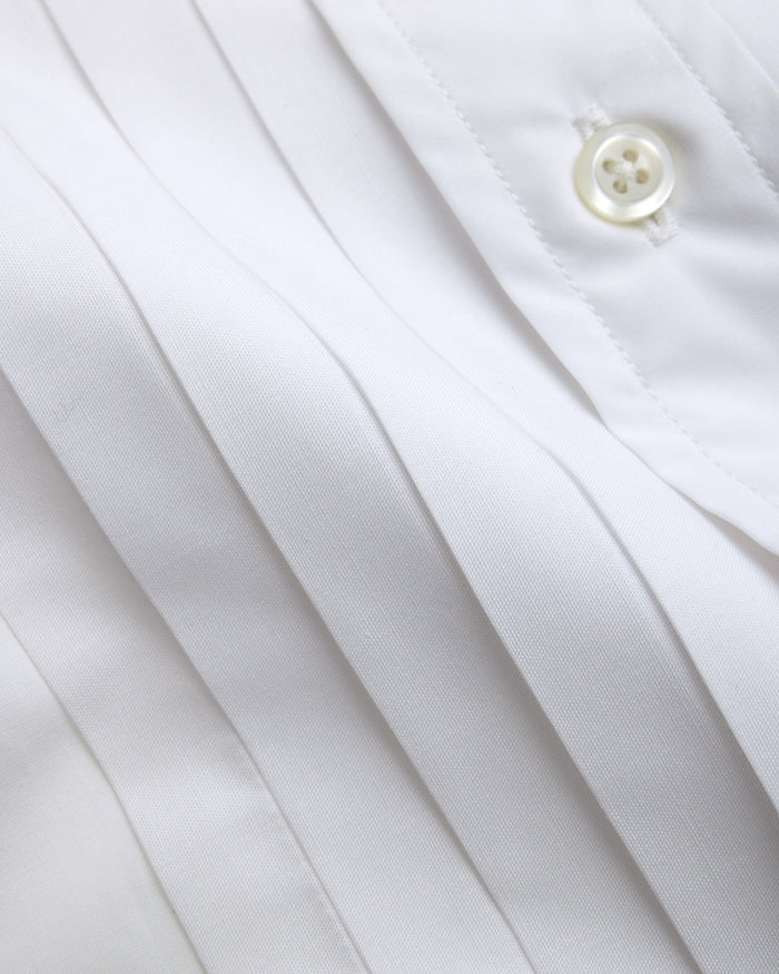 Made-in-Canada Pleated Front Straight Collar Formal Shirt