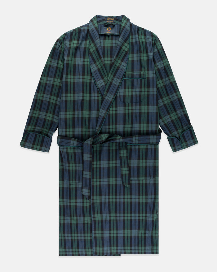 Made-in-Canada Viyella Black Watch Tartan Robe