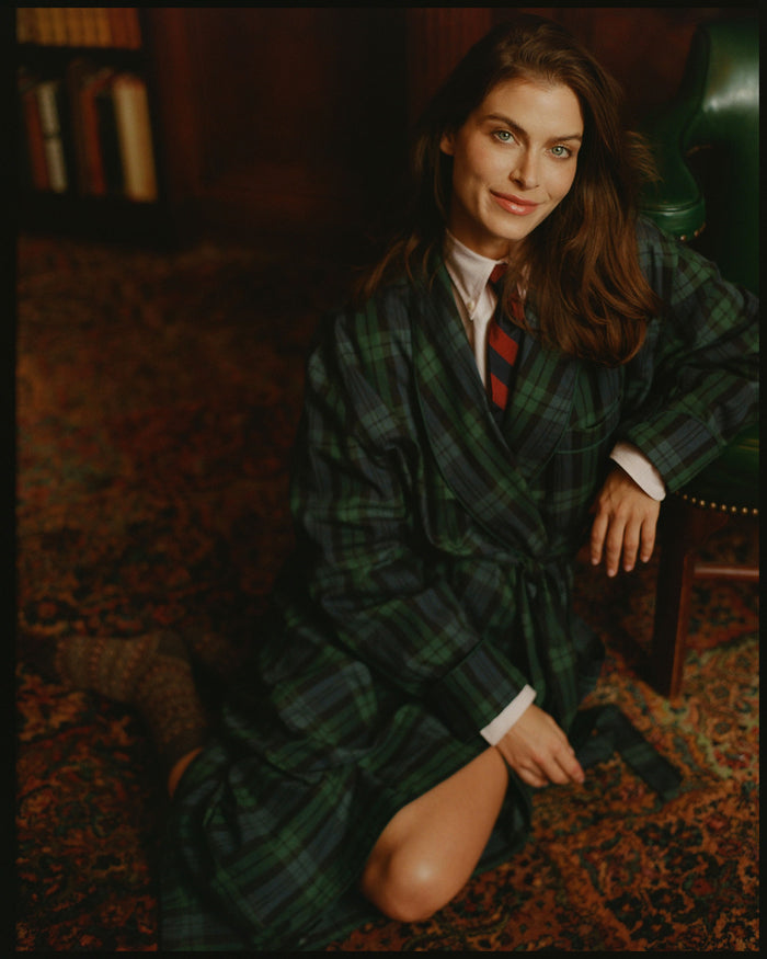 Made-in-Canada Viyella Black Watch Tartan Robe