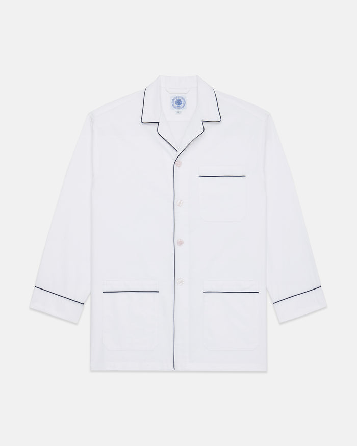 Made-in-Canada White Cotton Oxford Cloth Pajamas