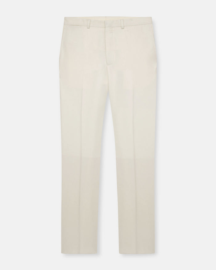Made-in-Canada White Wool Flannel Trouser