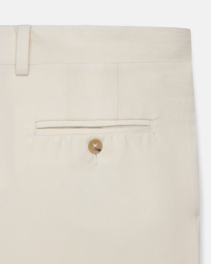 Made-in-Canada White Wool Flannel Trouser