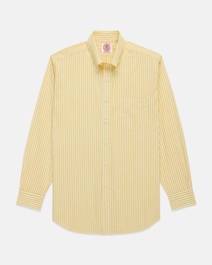 Made-in-Canada Yellow Butcher Stripe Button Down Shirt