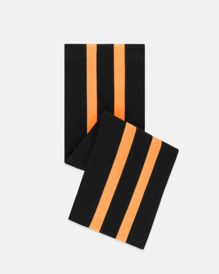 Made-in-England Black & Double Orange Wool Schoolboy Muffler