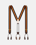 Made-in-England Black & Orange Striped Barathea Braces