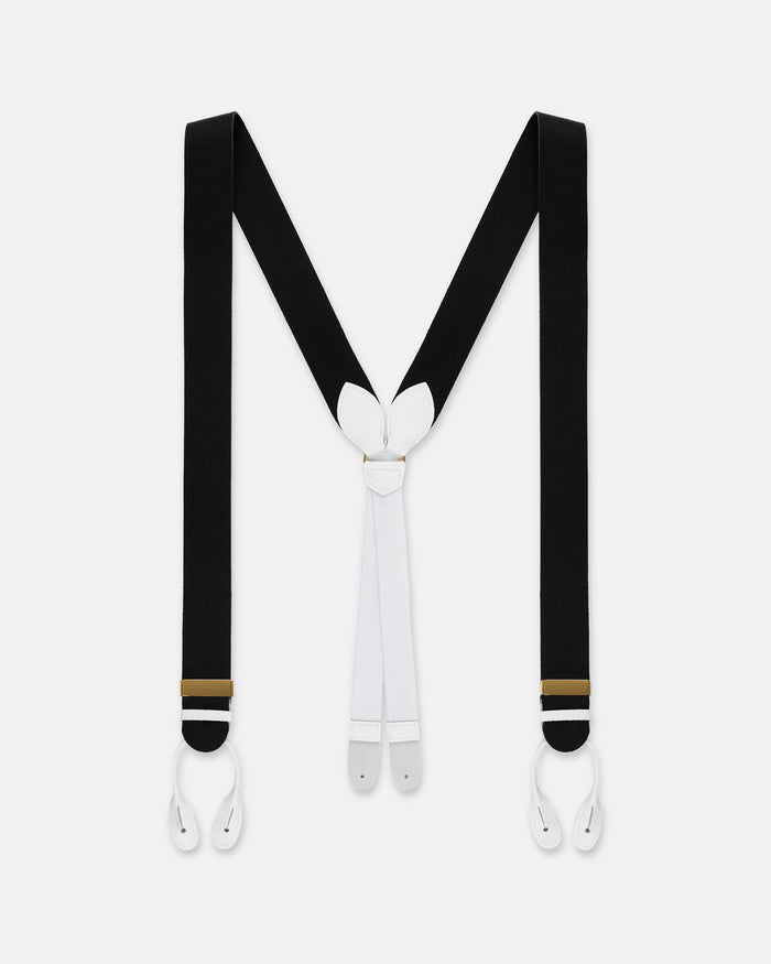 Made-in-England Black Wool Boxcloth Braces