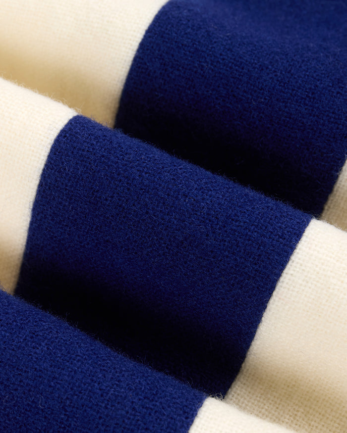 Made-in-England Blue & Ivory Wool Schoolboy Muffler