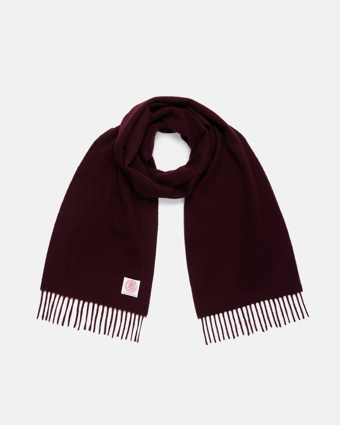 Made-in-England Burgundy Merino Wool Scarf