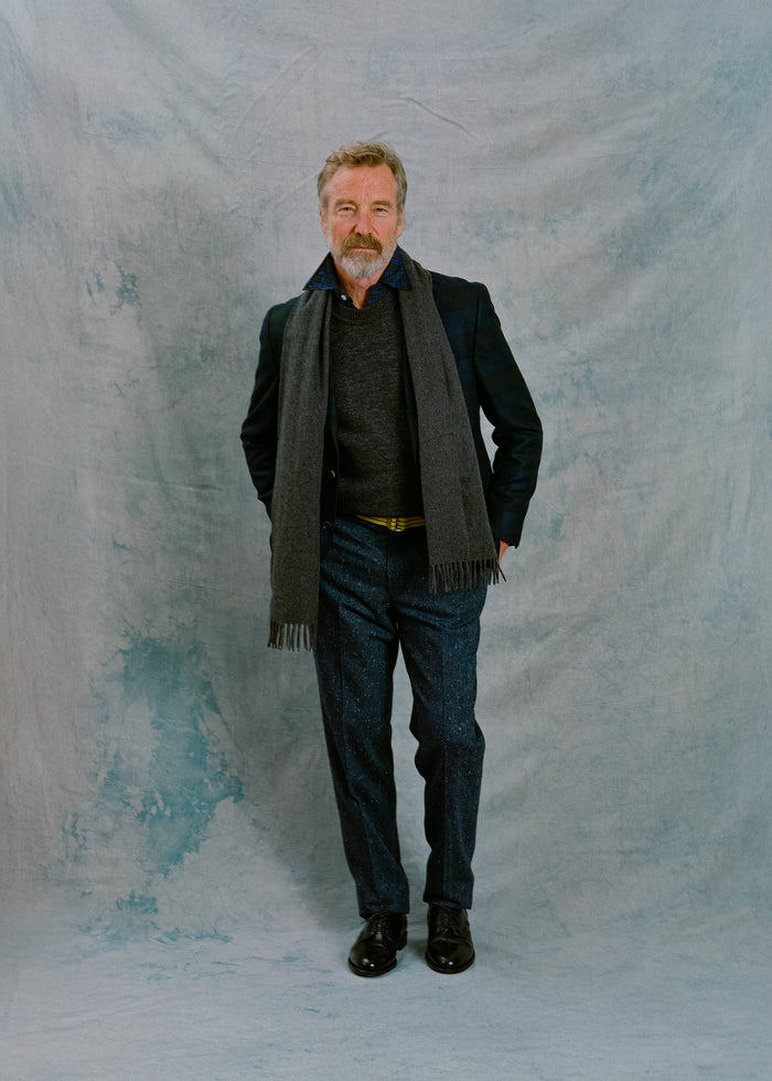 Made-in-England Charcoal Cashmere Muffler