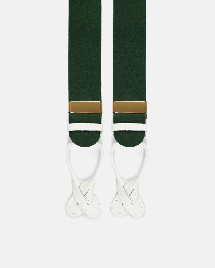 Made-in-England Green Wool Boxcloth Braces