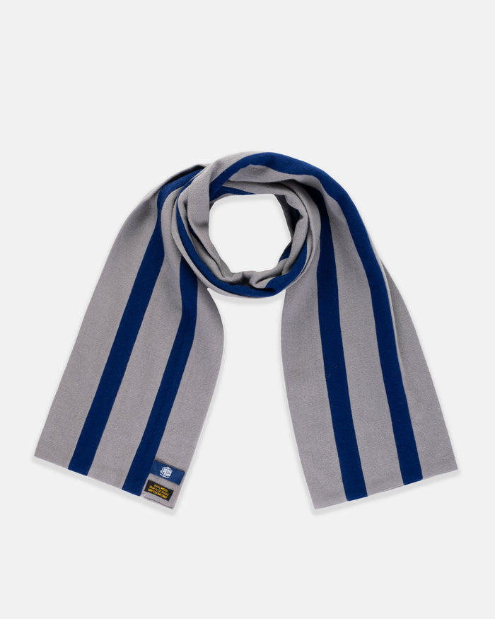 Made-in-England Grey & Double Blue Wool Schoolboy Muffler