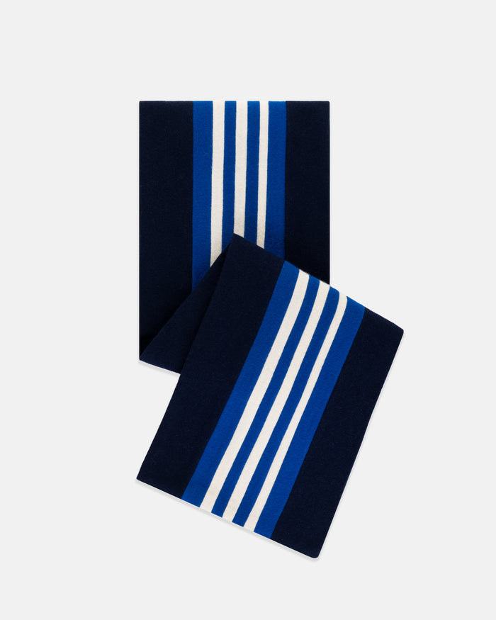Made-in-England J. Press Navy & Royal Wool Schoolboy Muffler