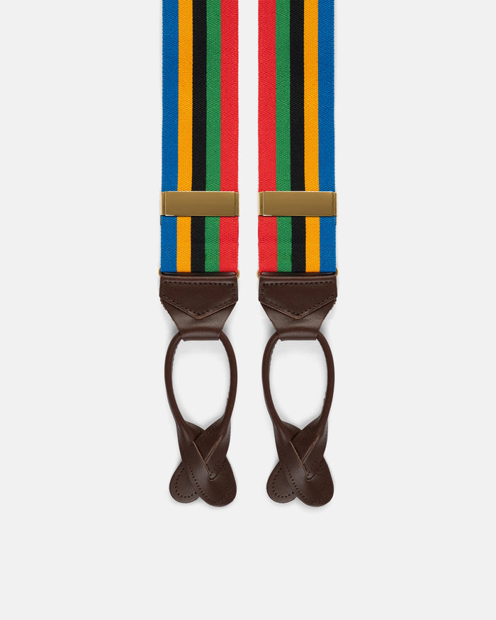 Made-in-England Multi-Colored Striped Barathea Braces