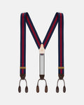 Made-in-England Navy & Red Striped Barathea Braces