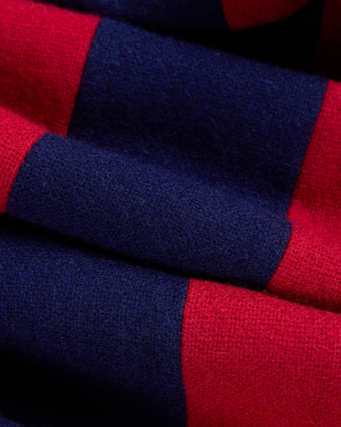 Made-in-England Navy & Red Wool Schoolboy Muffler