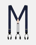 Made-in-England Navy Silk Moire Braces