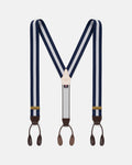 Made-in-England Navy & White Striped Barathea Braces