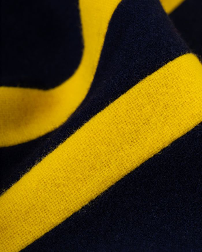 Made-in-England Navy & Yellow Wool Schoolboy Muffler