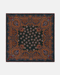 Made-in-England Olive Foulard Silk Pocket Square