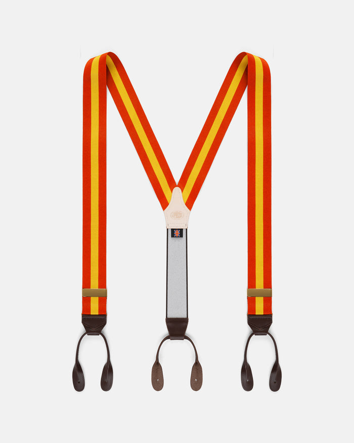 Made-in-England Orange & Yellow Striped Barathea Braces