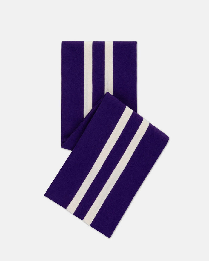 Made-in-England Purple & White Wool Schoolboy Muffler