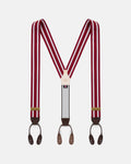 Made-in-England Red & White Striped Barathea Braces