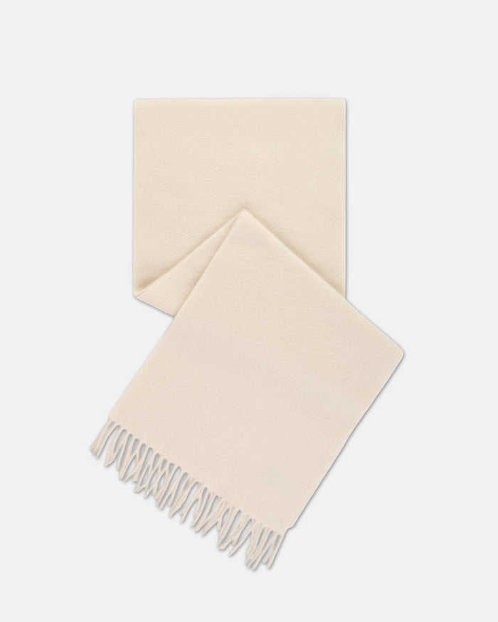 Made-in-England White Cashmere Muffler