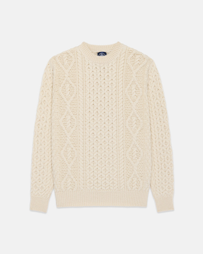 Made-in-Ireland Natural Aran Fisherman's Sweater